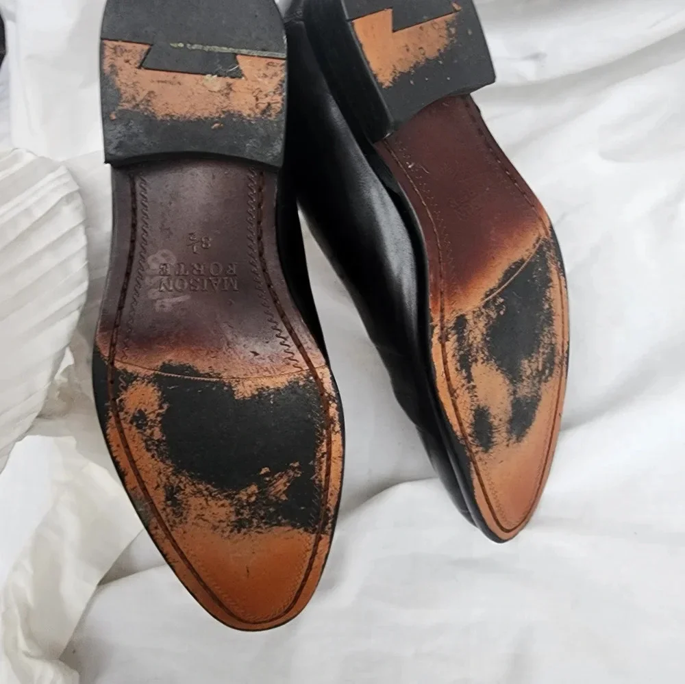 Maison Forte Asahi Classic Black Oxford Leather Tie Ups s 8.5